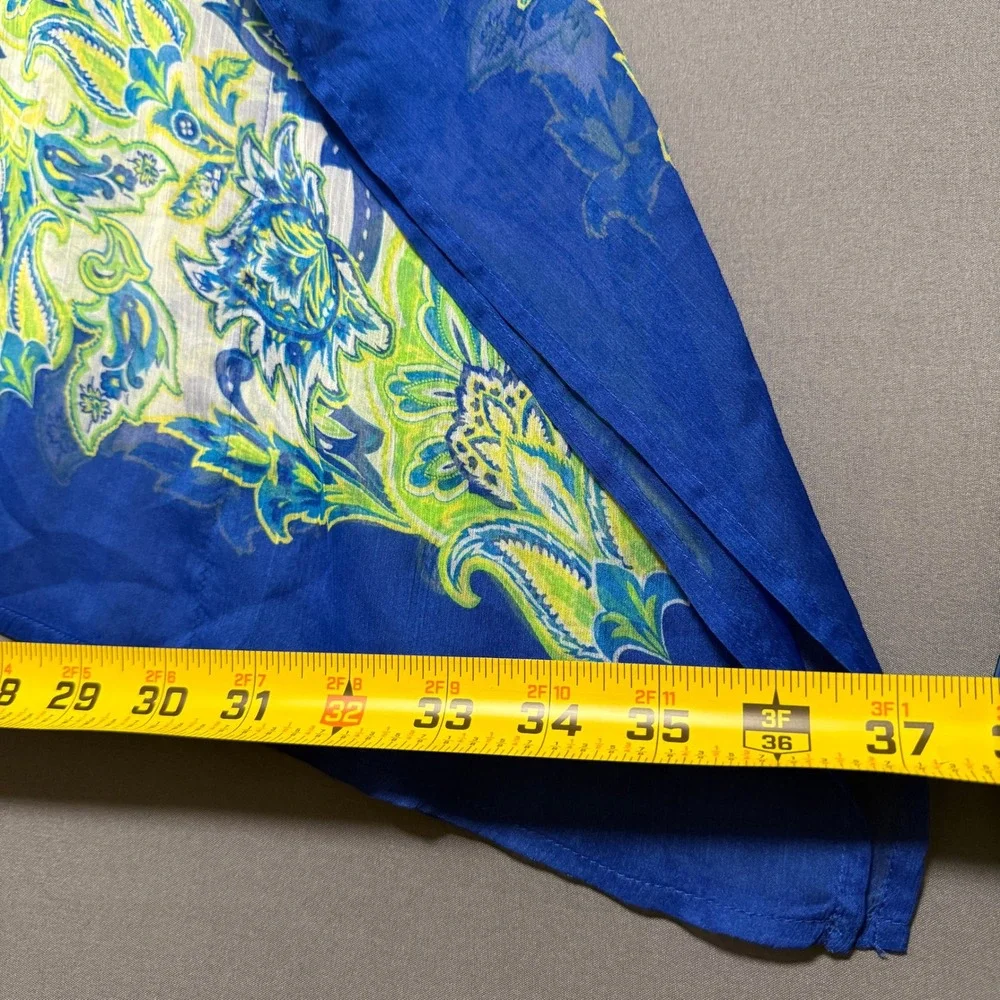 Lauren Ralph Lauren Kaftan Cover Up Womens O/S Blue Green Paisley Boho Resort